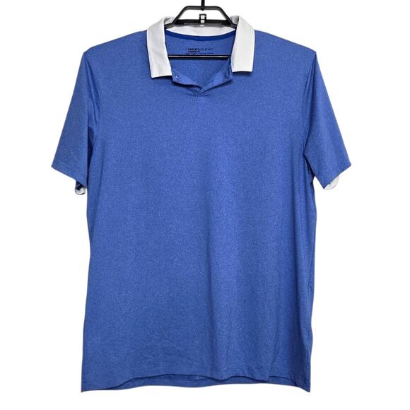 Mens Polo Shirt Lot Size Large Golf Nike Under Armout Dri-Fit Blue White - Picture 9 of 10